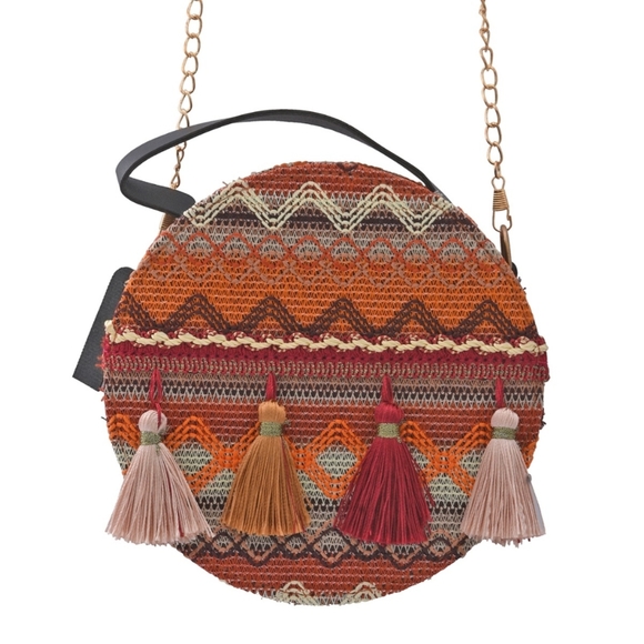 Thailand Designer ,ROYAL SIAMESE Handmade Embroidery Orange Faux Leather NWT - Picture 2 of 5